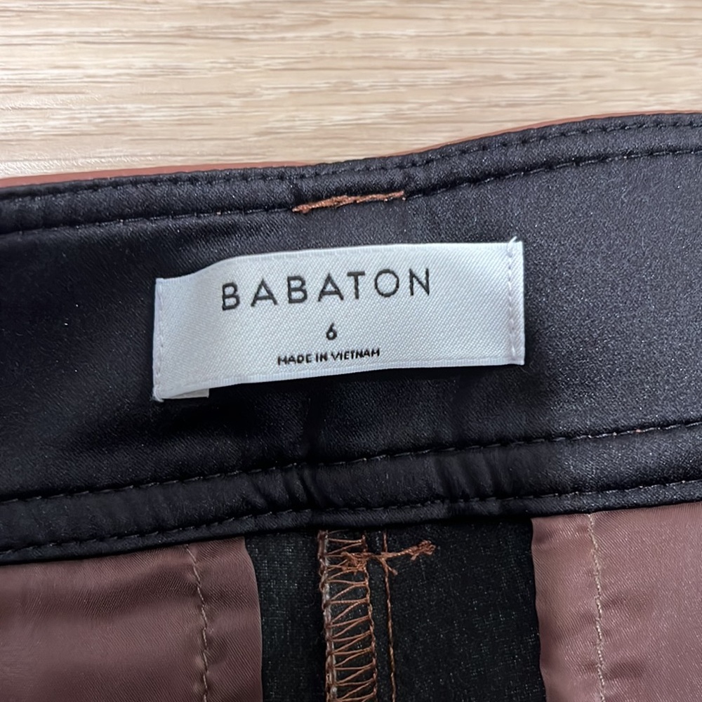 Aritzia babaton vegan leather new command pants size 6 in patina brown - Picture 2 of 2